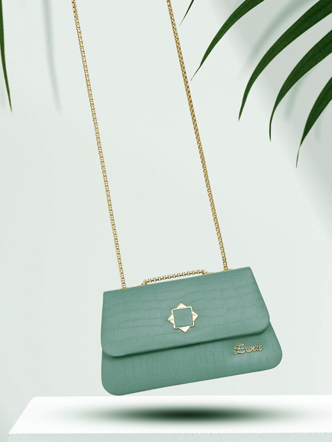 

Exotic PU Structured Sling Bag, Green