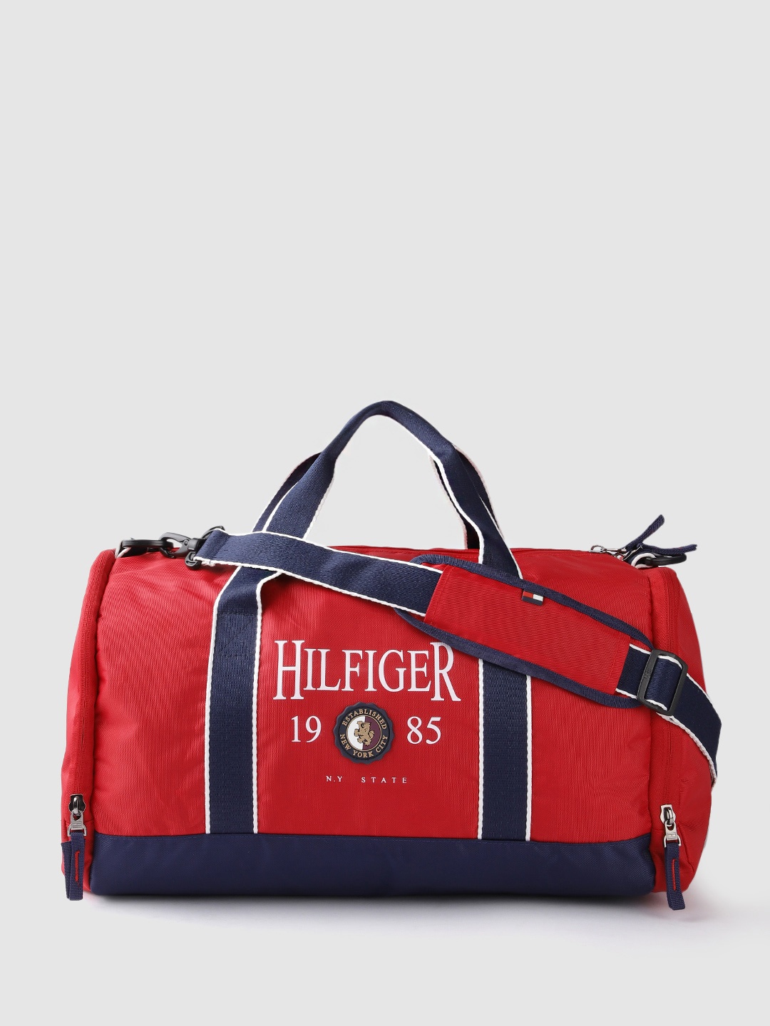 

Tommy Hilfiger Unisex Brand Logo Printed Duffel Bag, Red