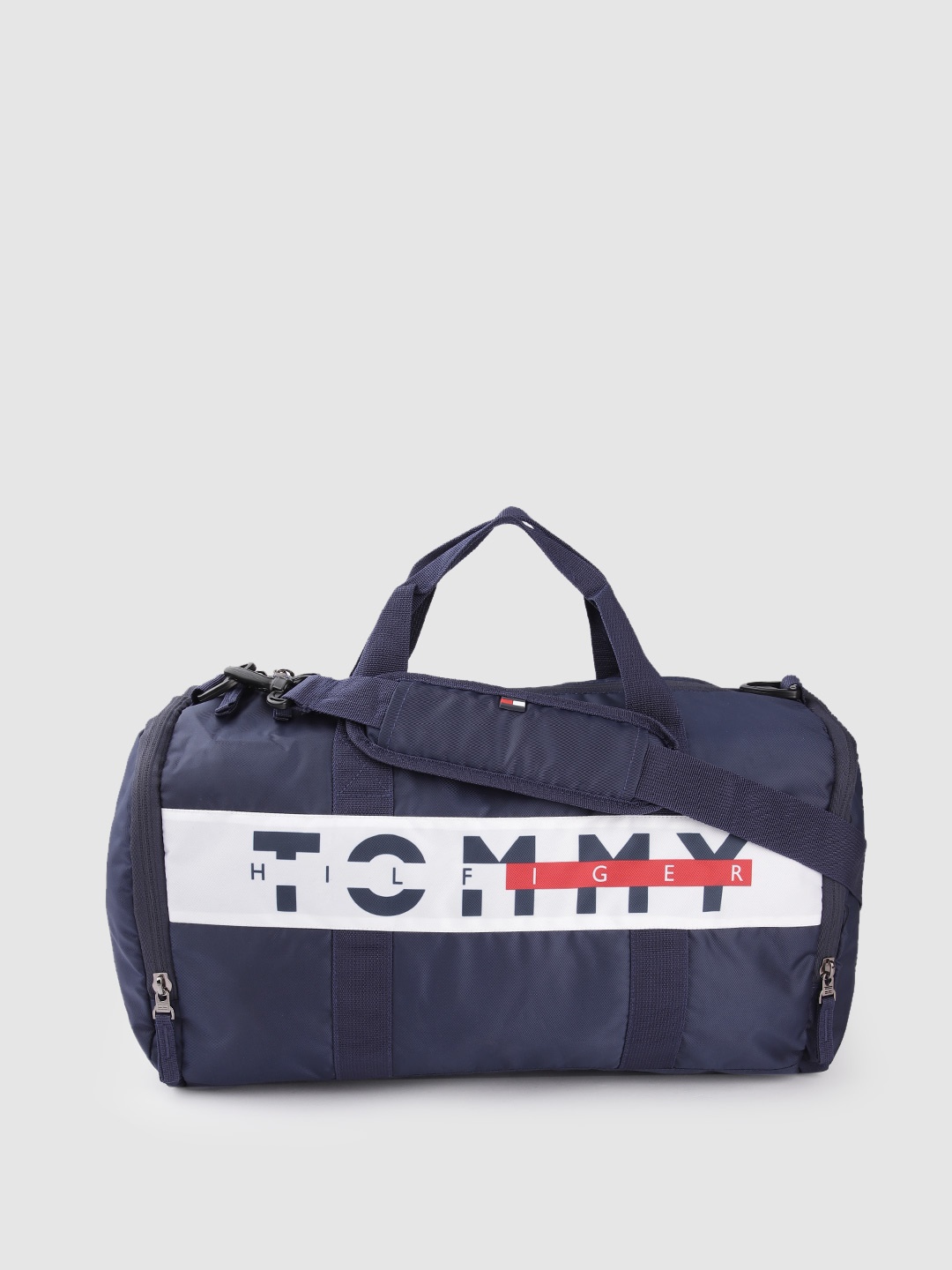 

Tommy Hilfiger Unisex Brand Logo Printed Duffel Bag, Navy blue