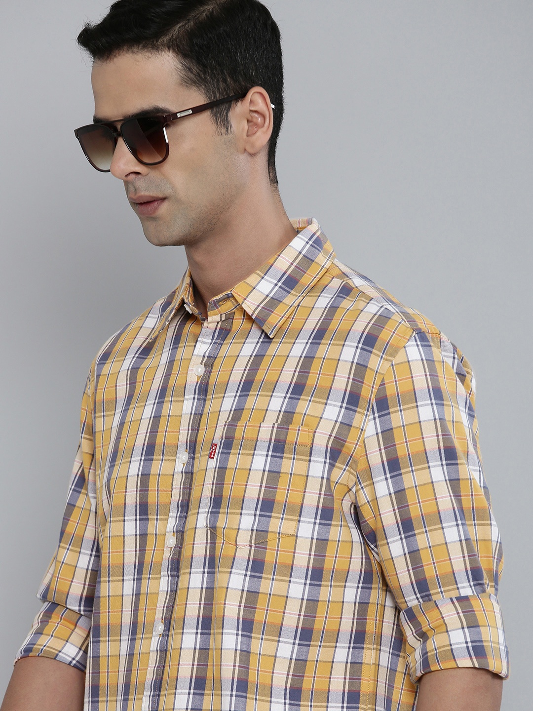 

Levis Tartan Checked Pure Cotton Casual Shirt, Yellow