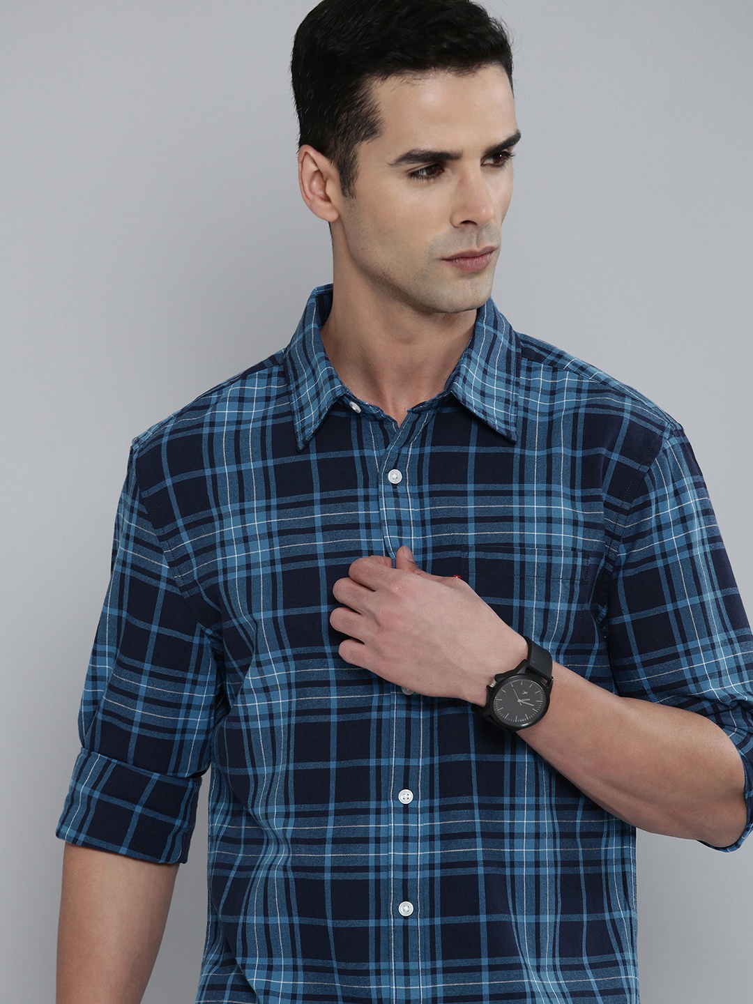 

Levis Slim Fit Checked Casual Shirt, Blue