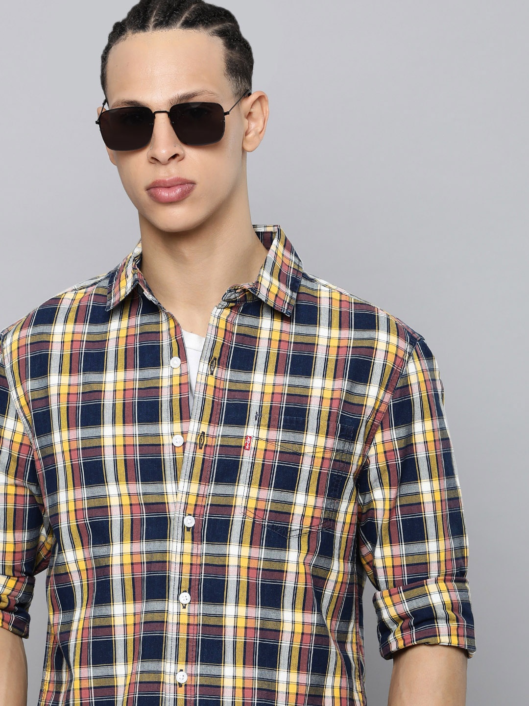 

Levis Men Pure Cotton Spread Collar Tartan Checked Casual Shirt, Multi