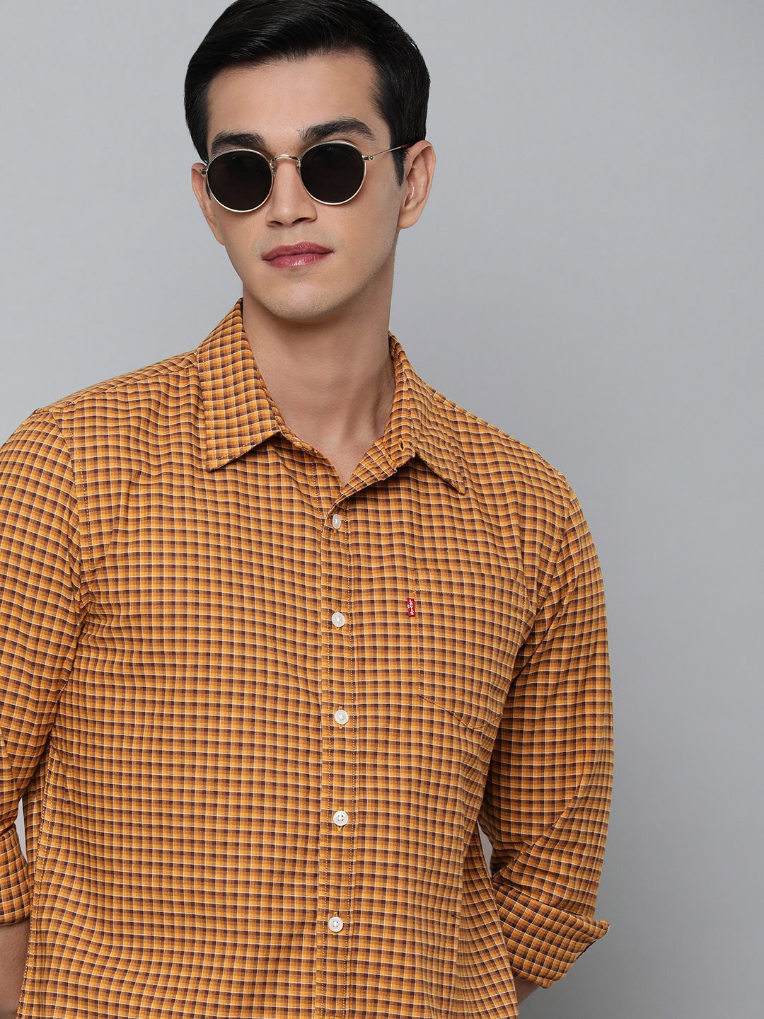 

Levis Slim Fit Checked Casual Shirt, Mustard