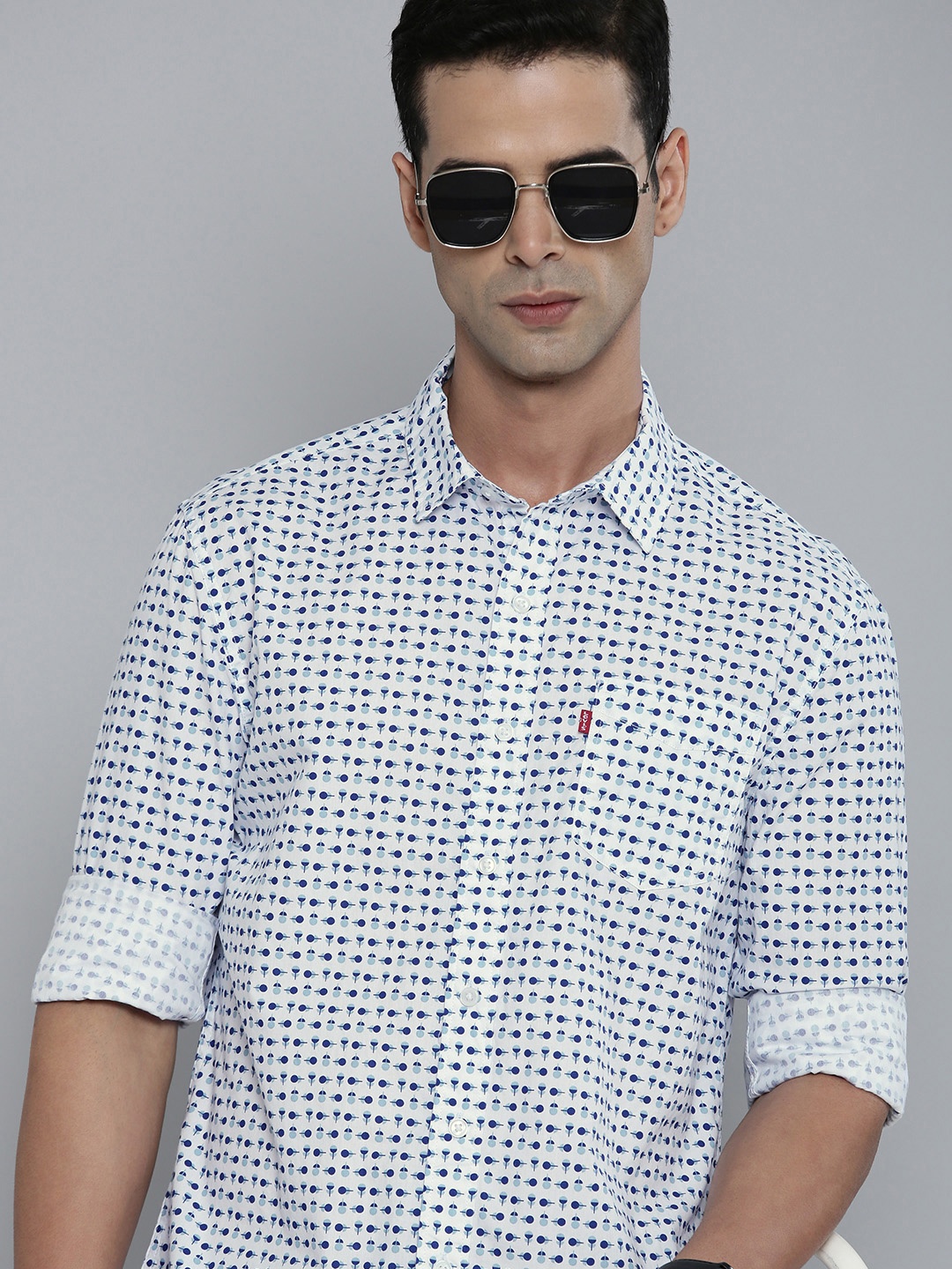 

Levis Slim Fit Printed Casual Shirt, Blue