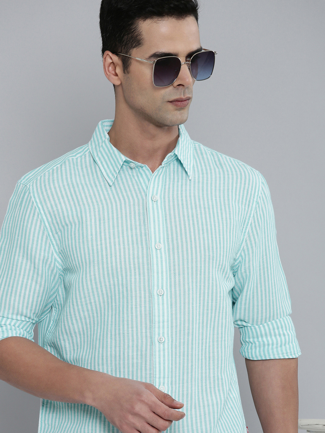 

Levis Slim Fit Striped Casual Shirt, Blue