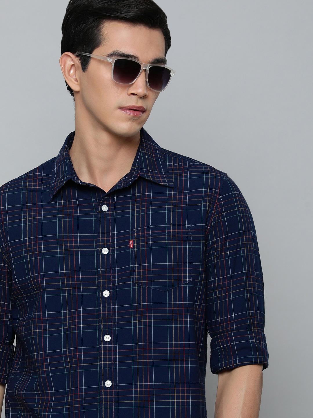 

Levis Checked Slim Fit Checked Casual Shirt, Navy blue