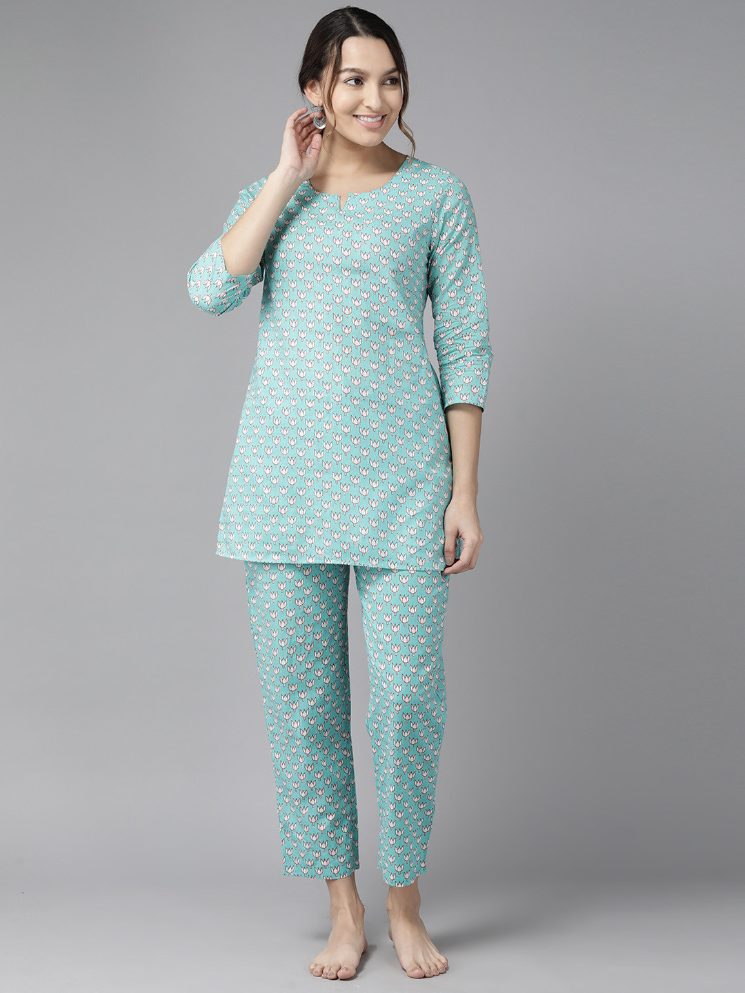 

Prakrti Printed Night suit PCCLW560, Sea green