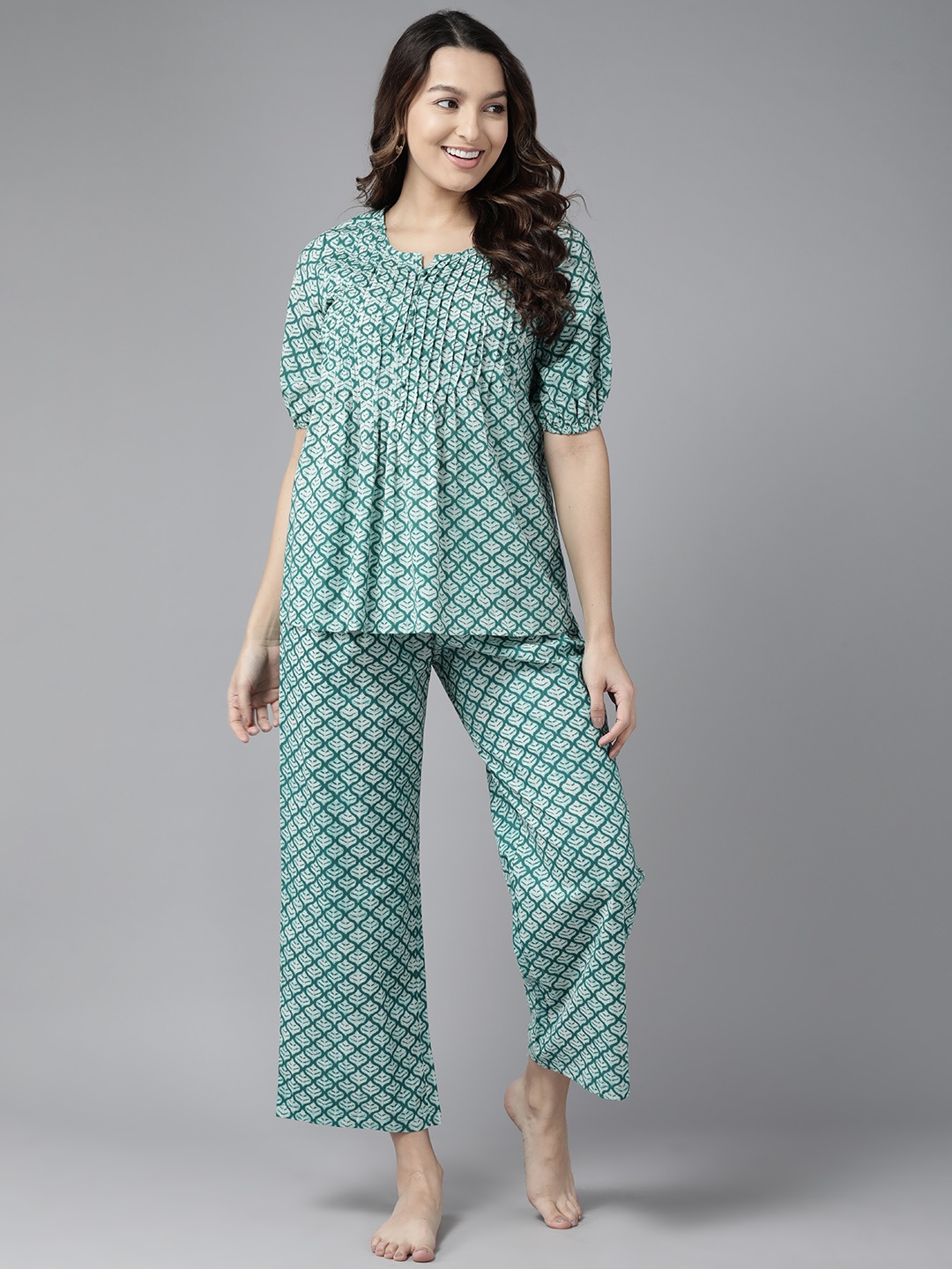 

Prakrti Printed Night suit PCCLW537, Green