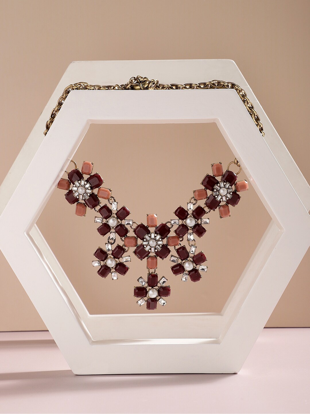 

SOHI Gold-Plated Statement Necklace, Purple