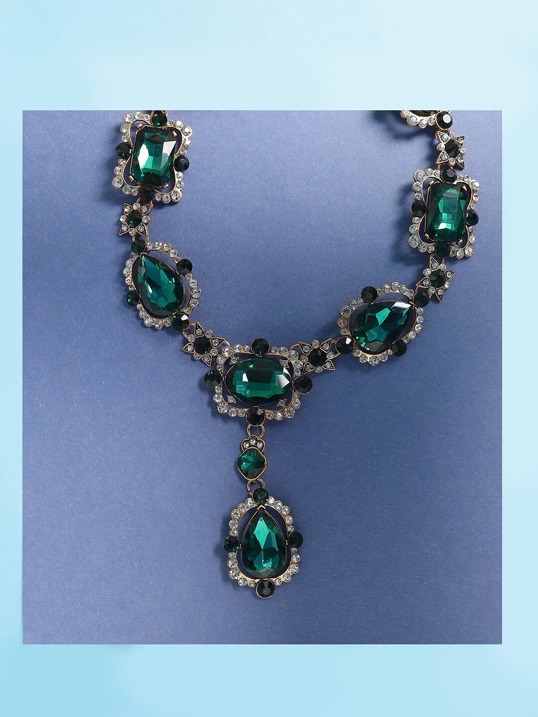 

SOHI Stone Statement Gold-Plated Necklace