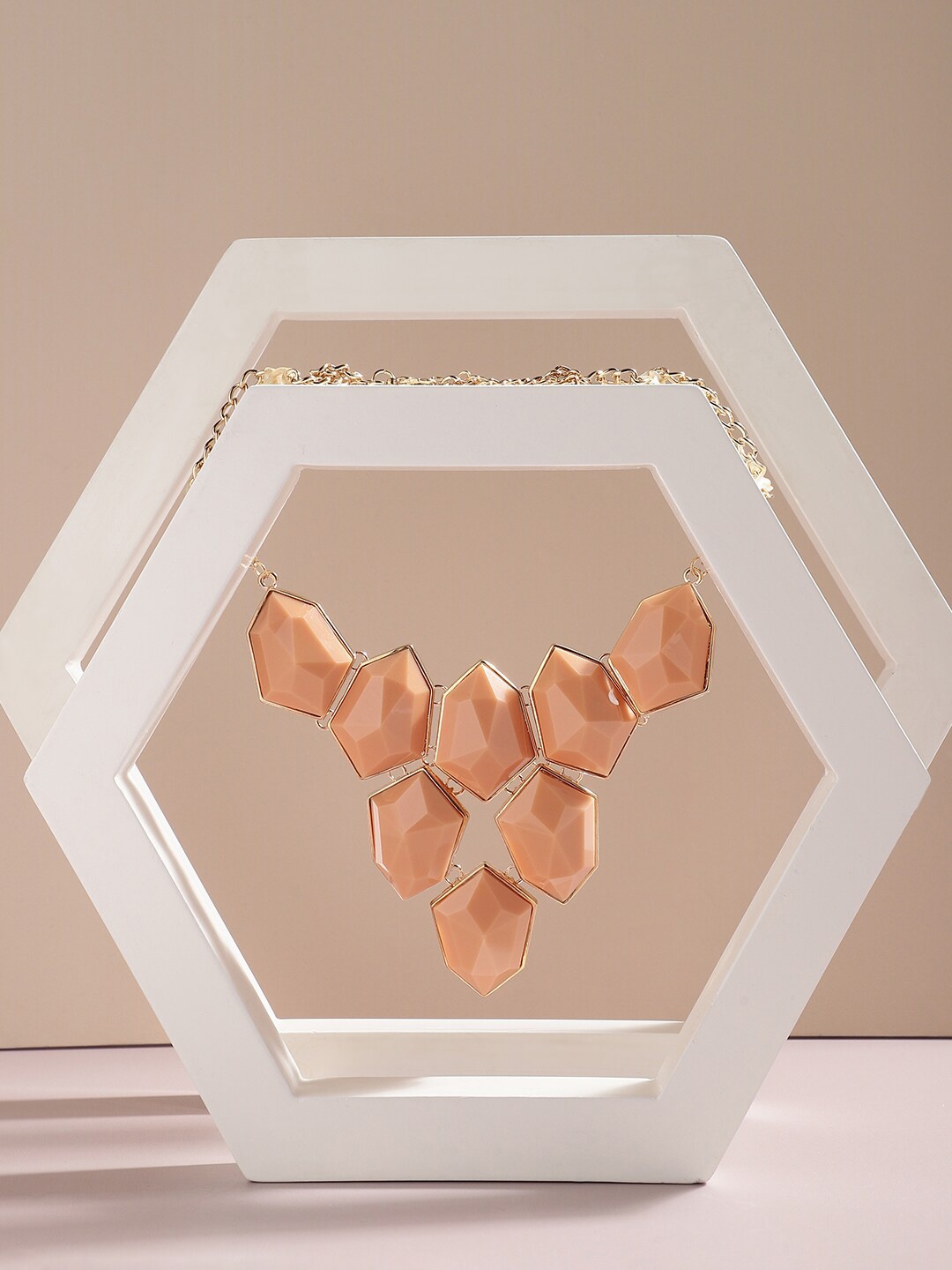 

SOHI Gold-Plated Stone Studded Necklace