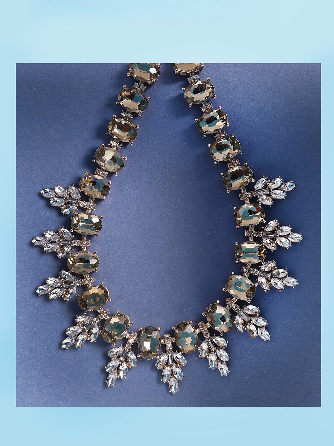 

SOHI Gold-Plated Stone Statement Necklace