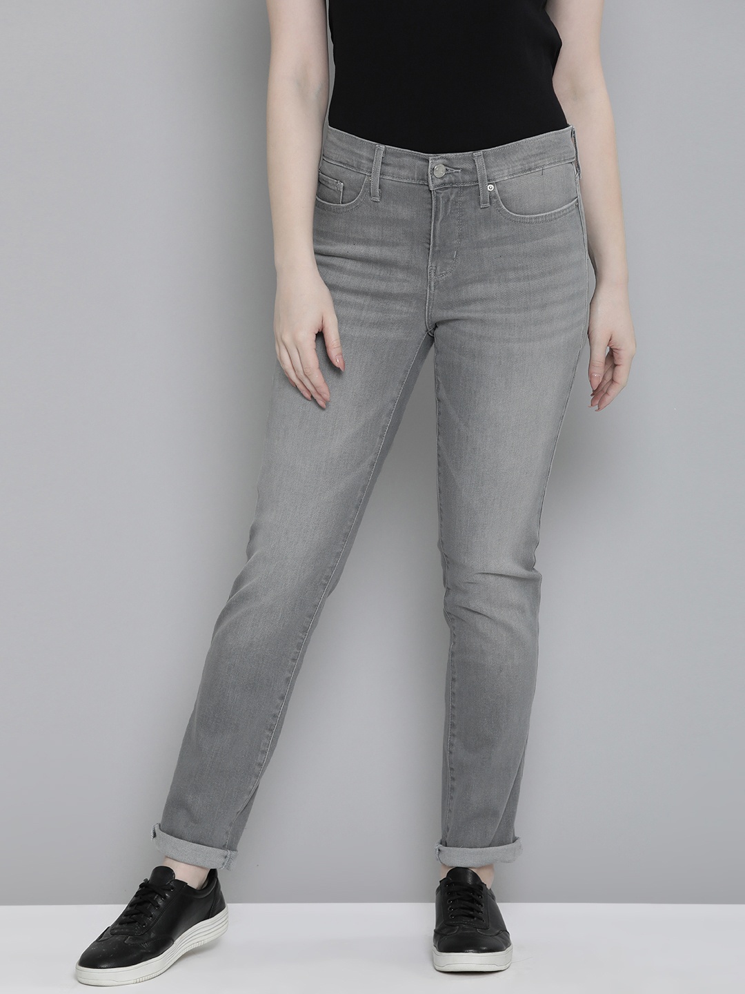 

Levis Women Mid-Rise 312 Slim Fit Light Fade Stretchable Jeans, Grey
