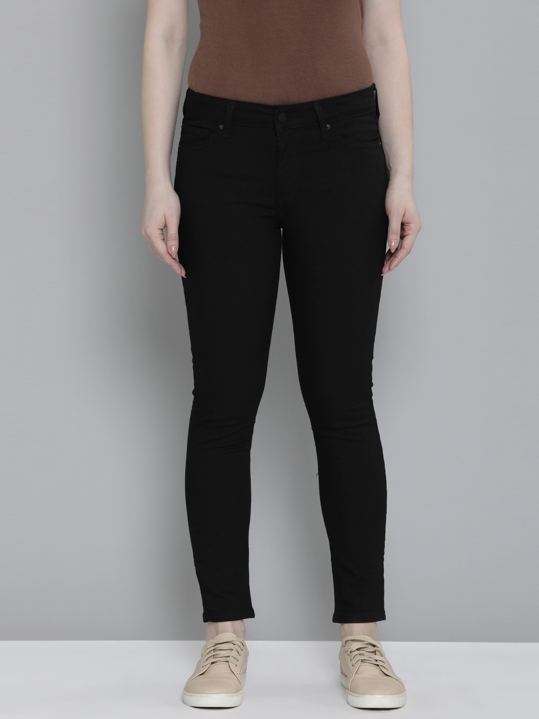 

Levis 711 Skinny Fit Mid Rise Jeans, Black
