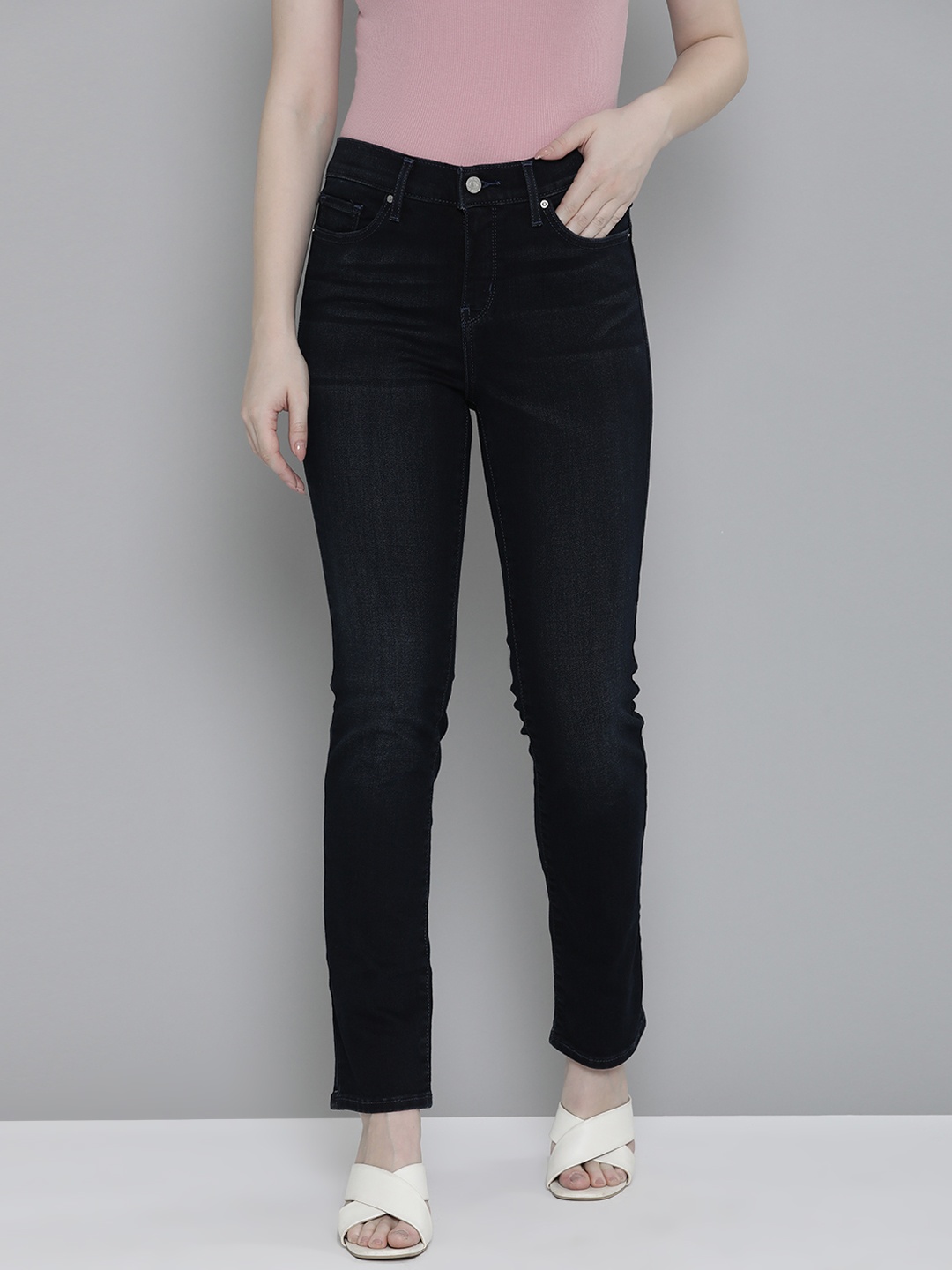 

Levis Women Mid Rise Slim Fit Stretchable Jeans, Blue