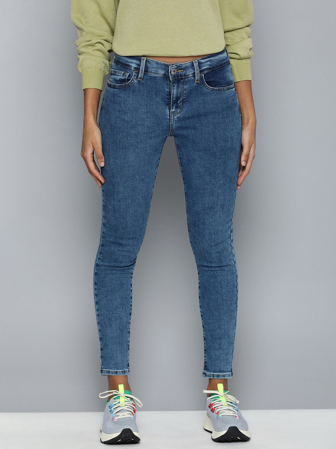 

Levis Women Super Skinny Fit Light Fade Stretchable Jeans, Blue