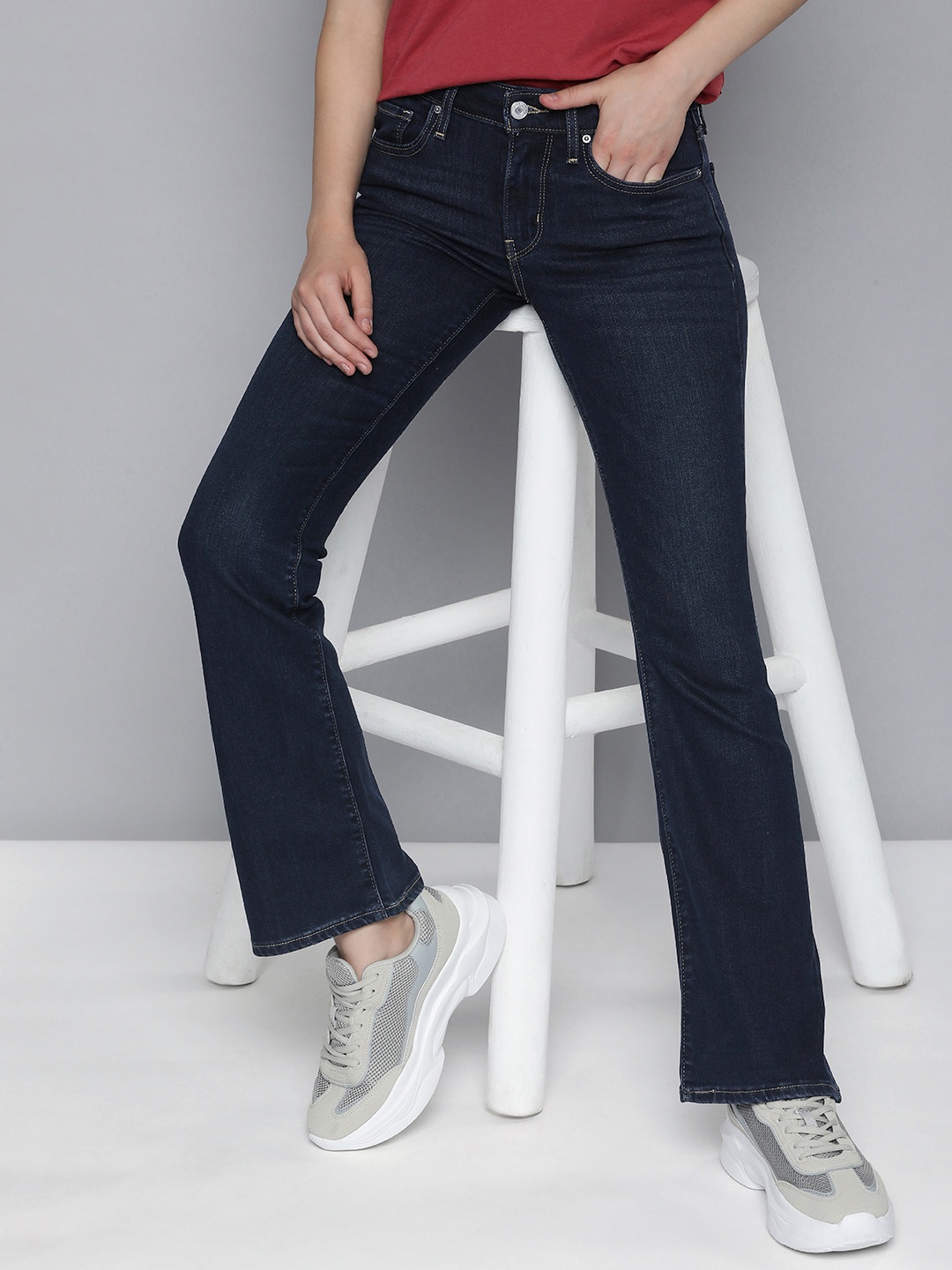 

Levis Women 715 Bootcut Mid-Rise Stretchable Jeans, Blue