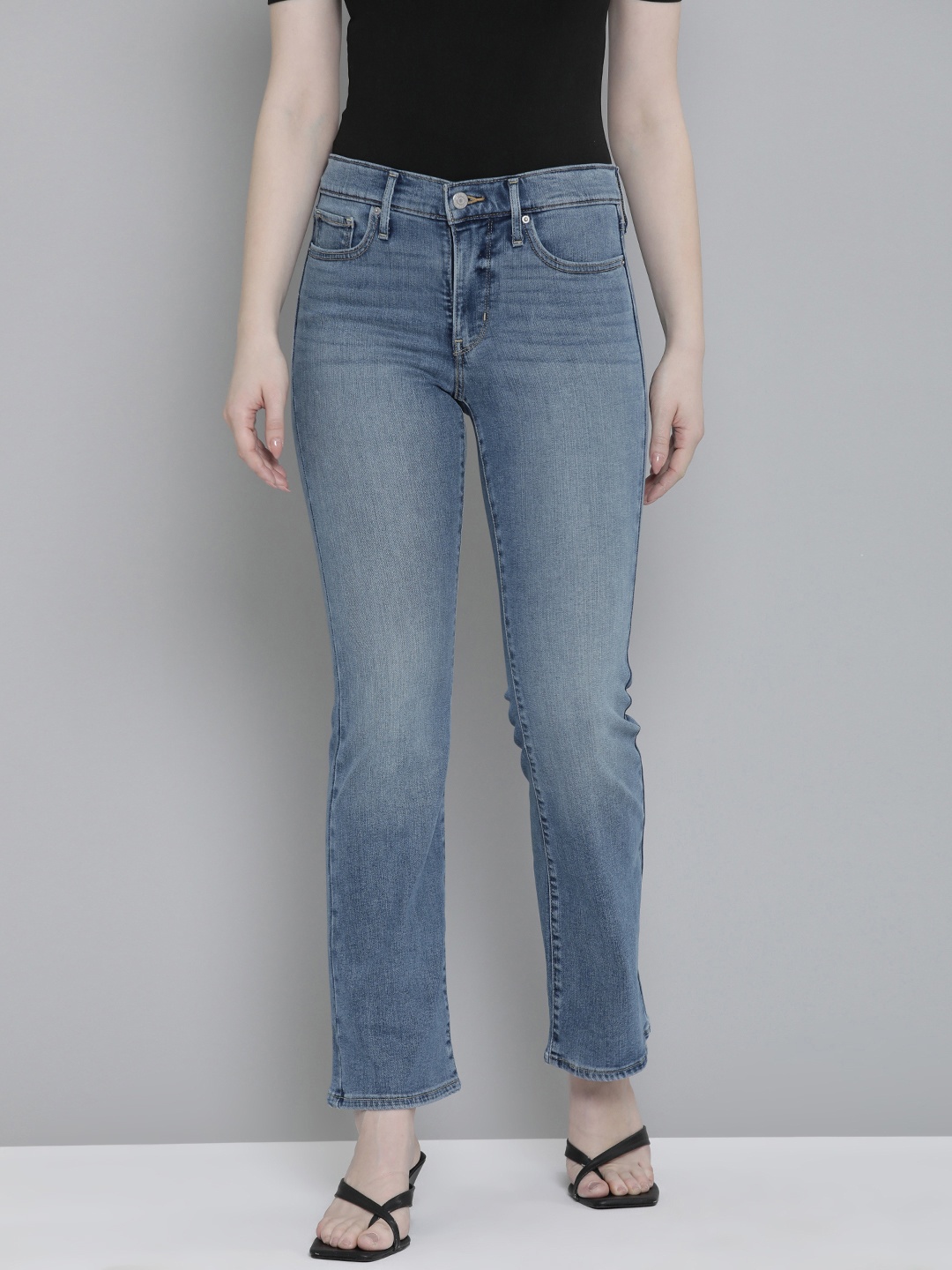 

Levis Women Mid Rise 315 Shaping Bootcut Light Fade Stretchable Jeans, Blue