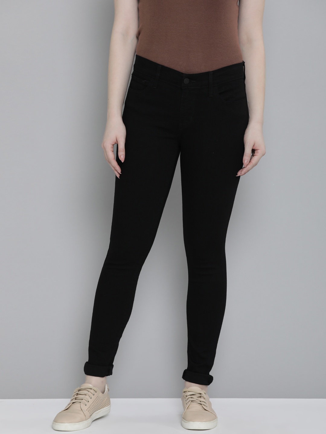 

Levis Women Mid Rise 710 Super Skinny Fit Stretchable Jeans, Black
