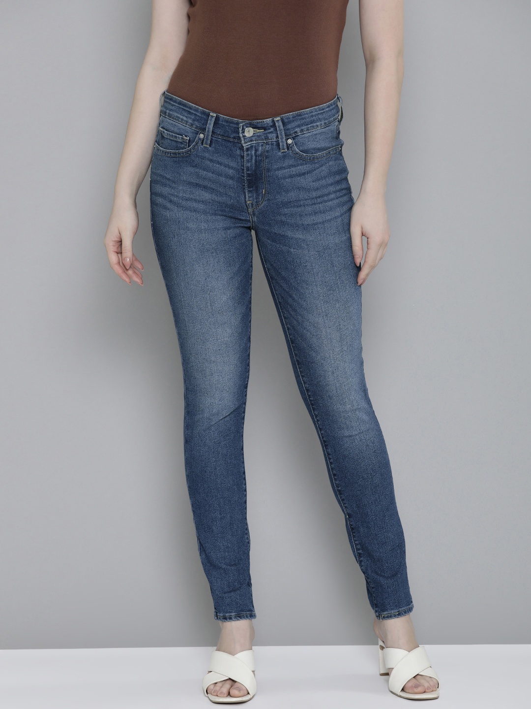 

Levis Women Skinny Fit Heavy Fade Stretchable Jeans, Blue