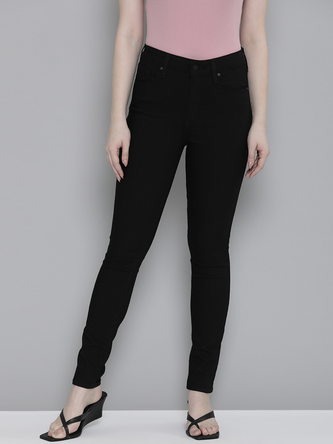 

Levis Skinny 721 Fit High-Rise Jeans, Black
