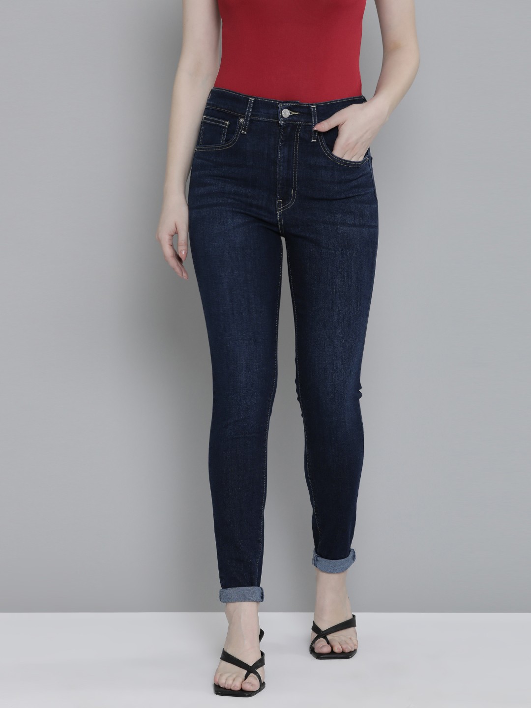 

Levis Women Slim Fit High-Rise Light Fade Stretchable Jeans, Blue