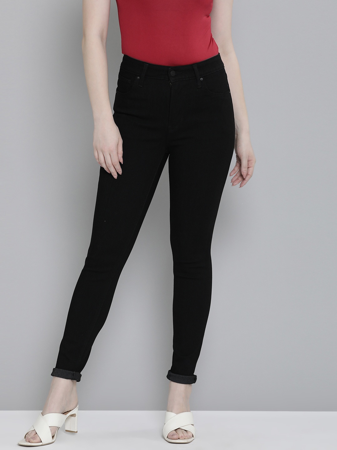 

Levis Women Skinny Fit High-Rise Stretchable Jeans, Black
