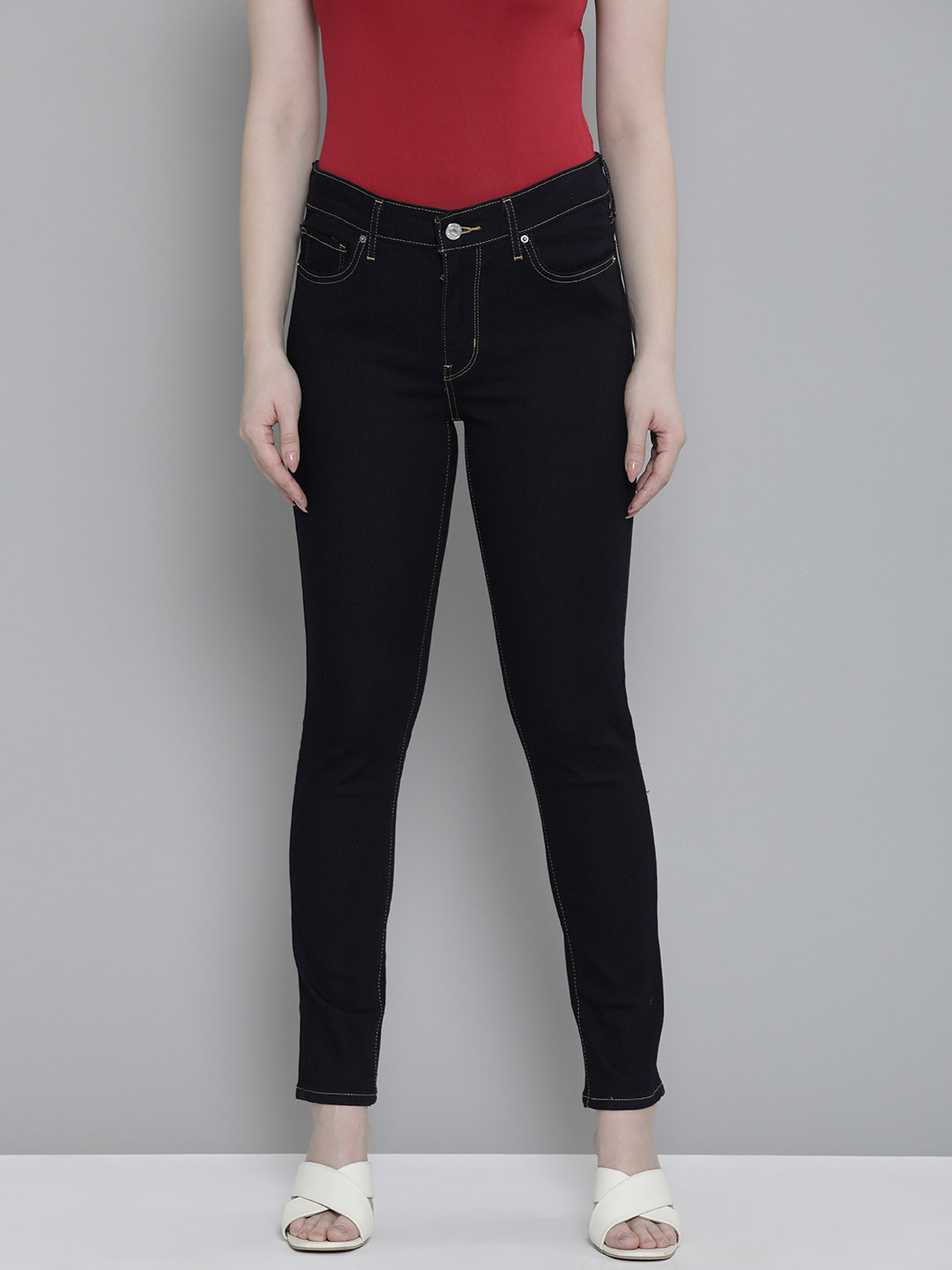 

Levis Women Skinny Fit Mid-Rise Stretchable Jeans, Blue