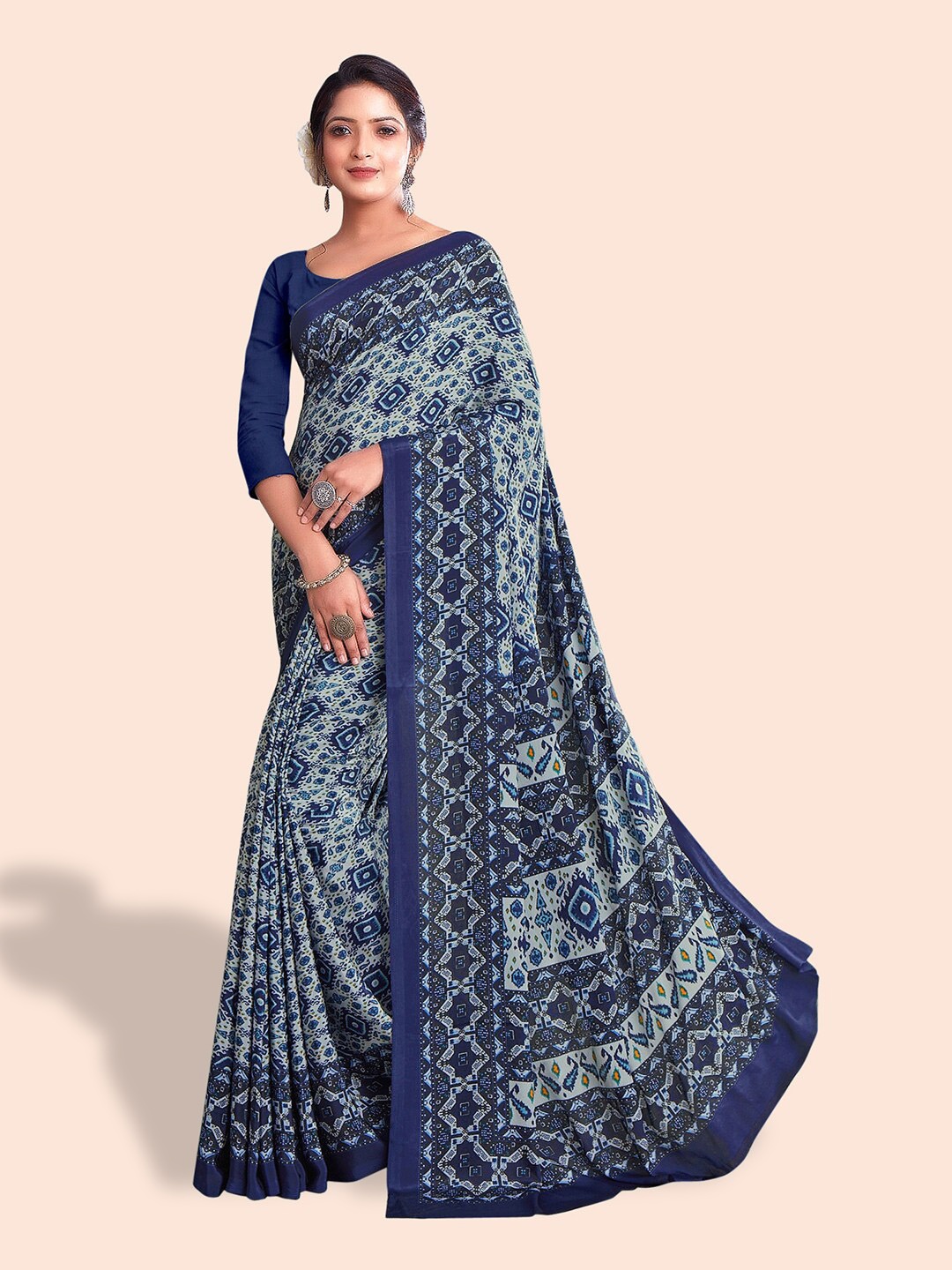 

Kasak Ethnic Printed Saree, Grey