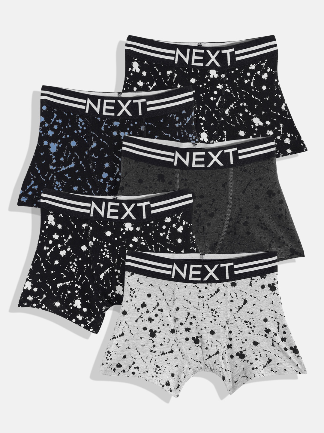 

NEXT Boys Pack of 5 Printed Trunks U88692, Charcoal