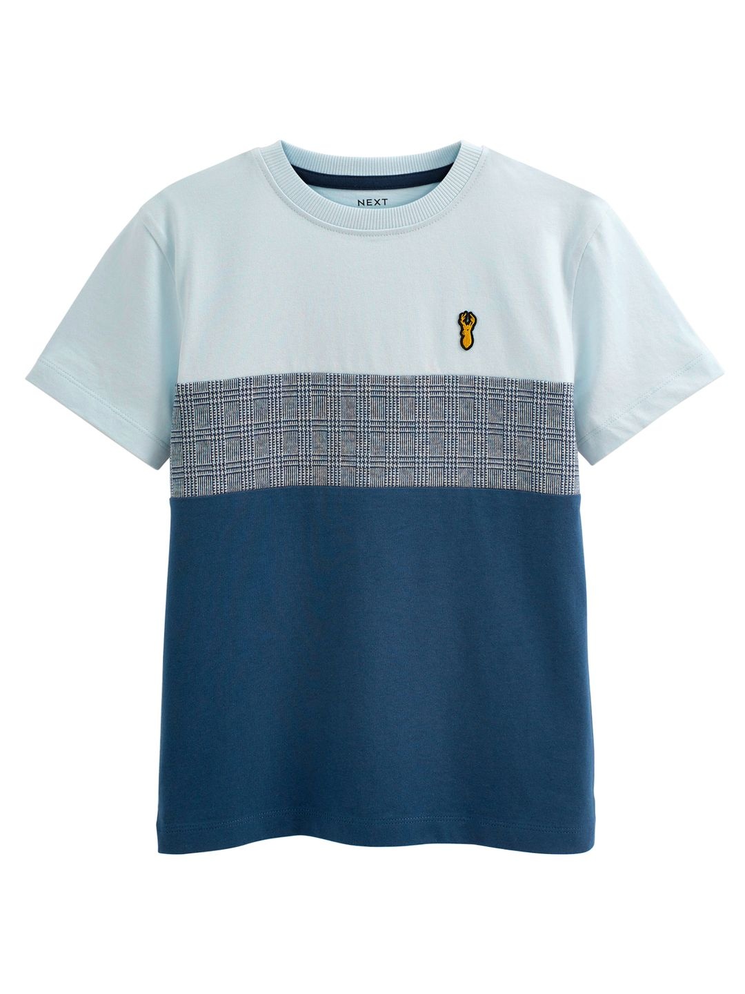 

NEXT Boys Colourblocked Pure Cotton T-shirt, Blue