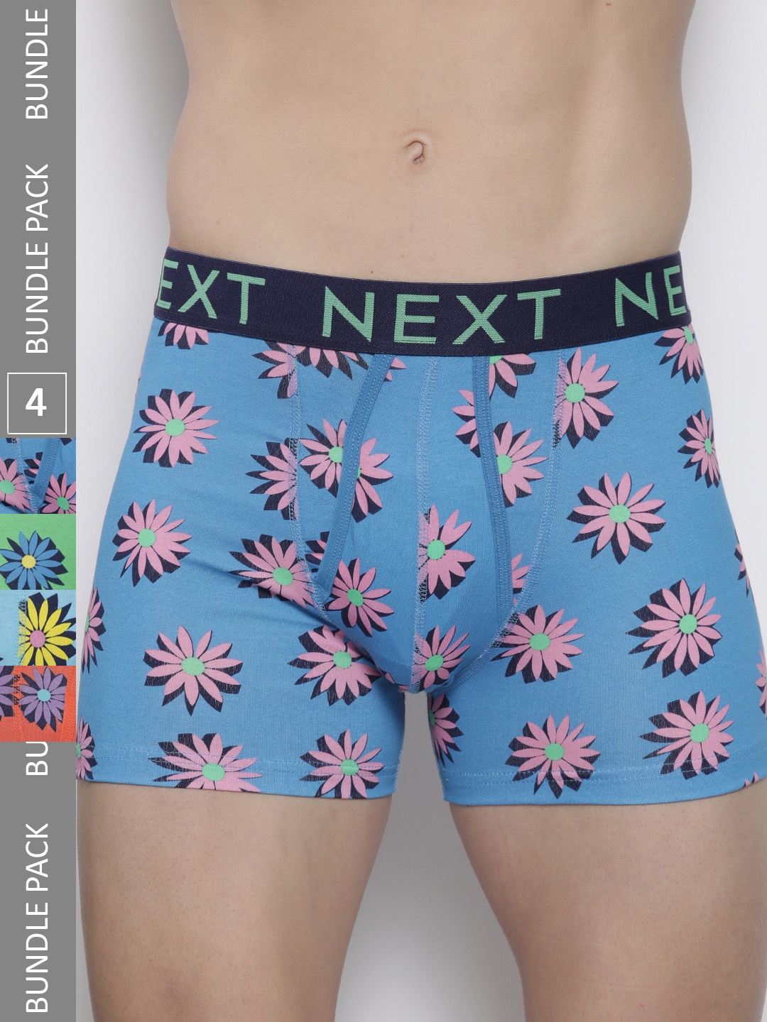 

NEXT Men Pack Of 4 Floral Print Trunks C97975, Green