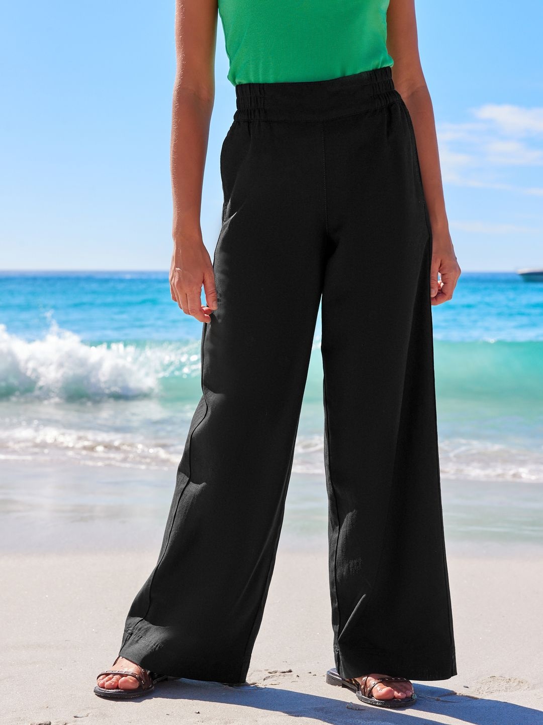 

NEXT Women Wide Leg Trousers, Black