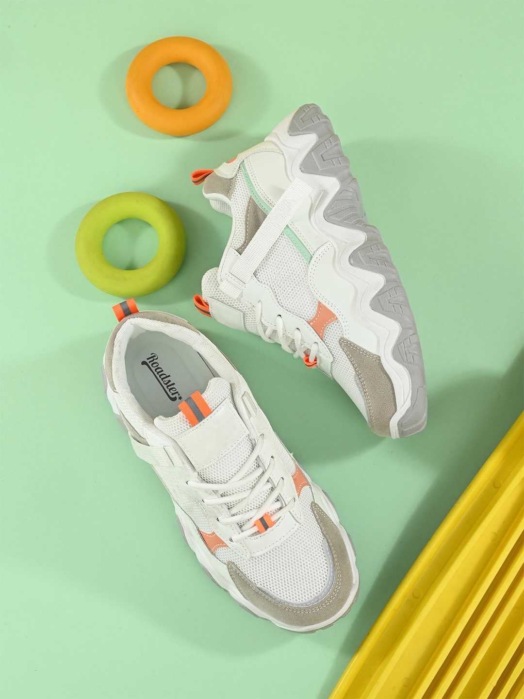 

The Roadster Lifestyle co. Women Woven-Design Walking Sports Shoes, White