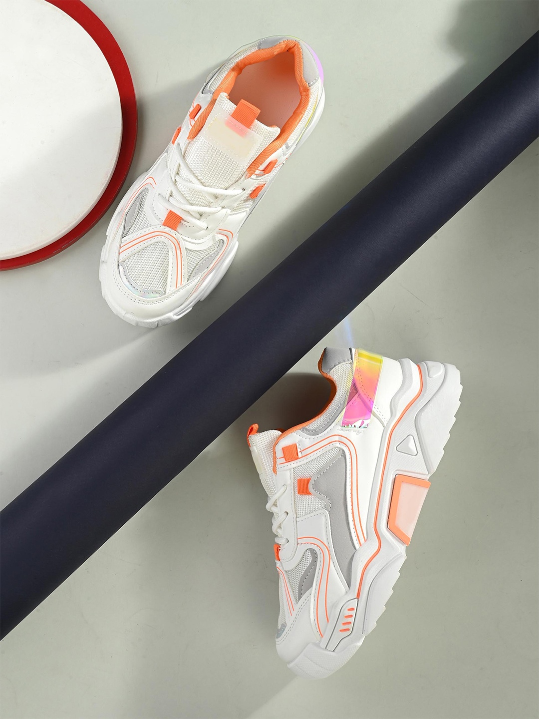 

The Roadster Lifestyle co. Women Woven-Design Walking Sports Shoes, White