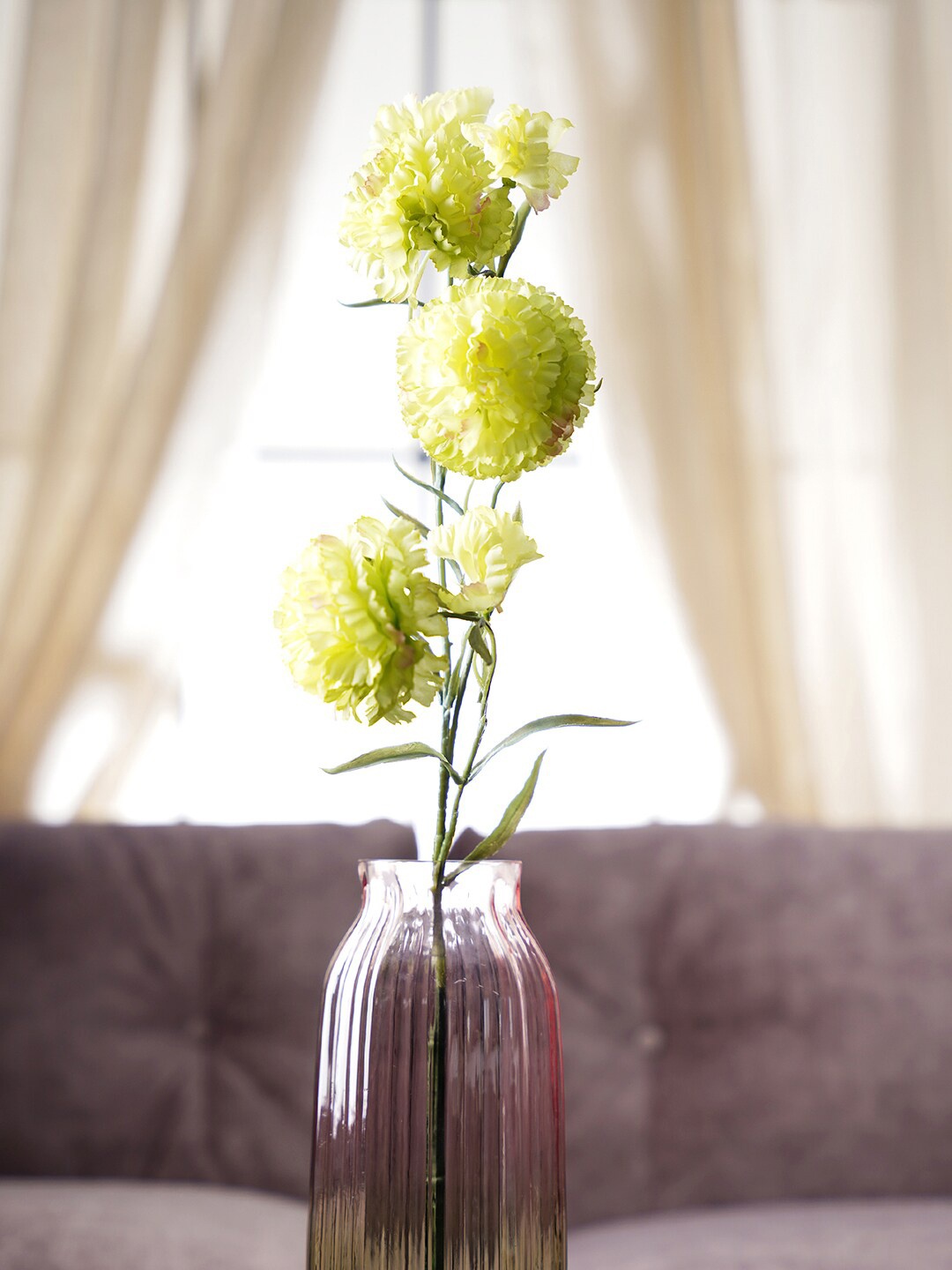 

Pure Home and Living Green Carnation Artificial Flowers Stem