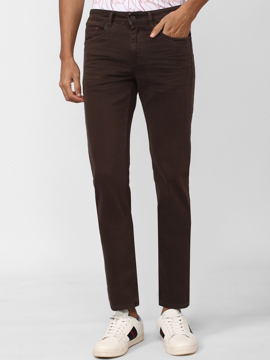 

SIMON CARTER LONDON Men Slim Fit Cotton Jeans, Brown