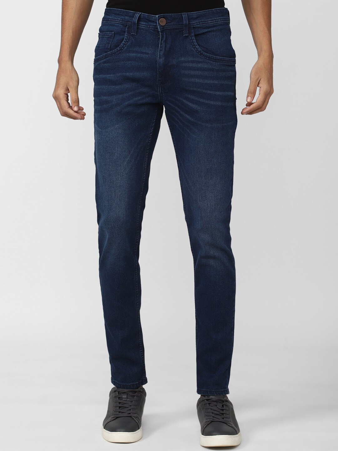 

Van Heusen ACADEMY Men Skinny Fit Light Fade Cotton Jeans, Navy blue
