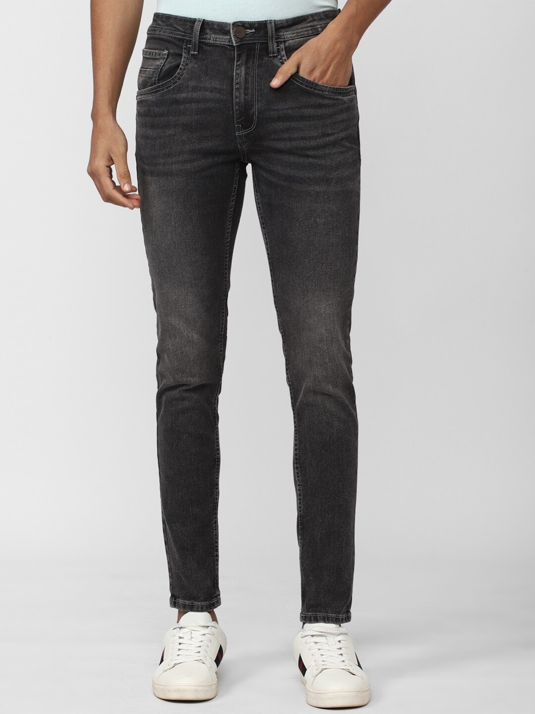 

Van Heusen ACADEMY Men Skinny Fit Light Fade Cotton Jeans, Grey