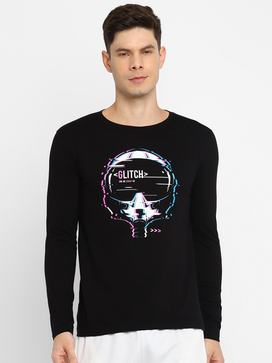 

appulse Graphic Printed Cotton T-shirt, Black