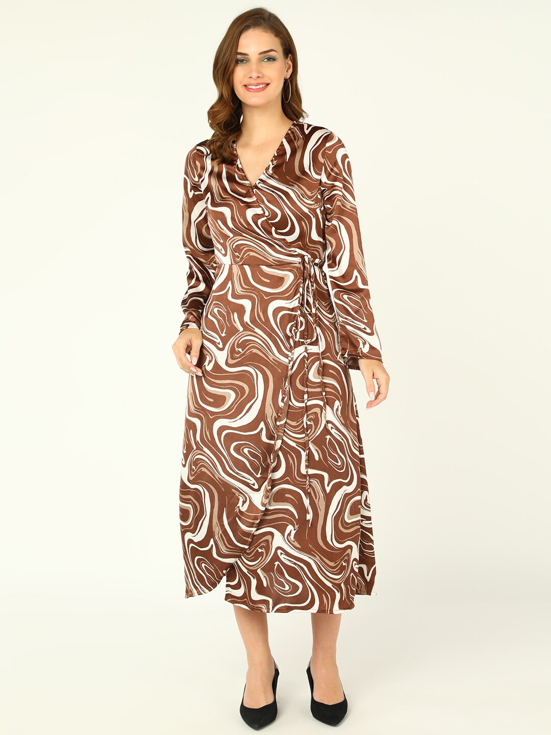 

DODO & MOA Satin Midi Dress, Beige