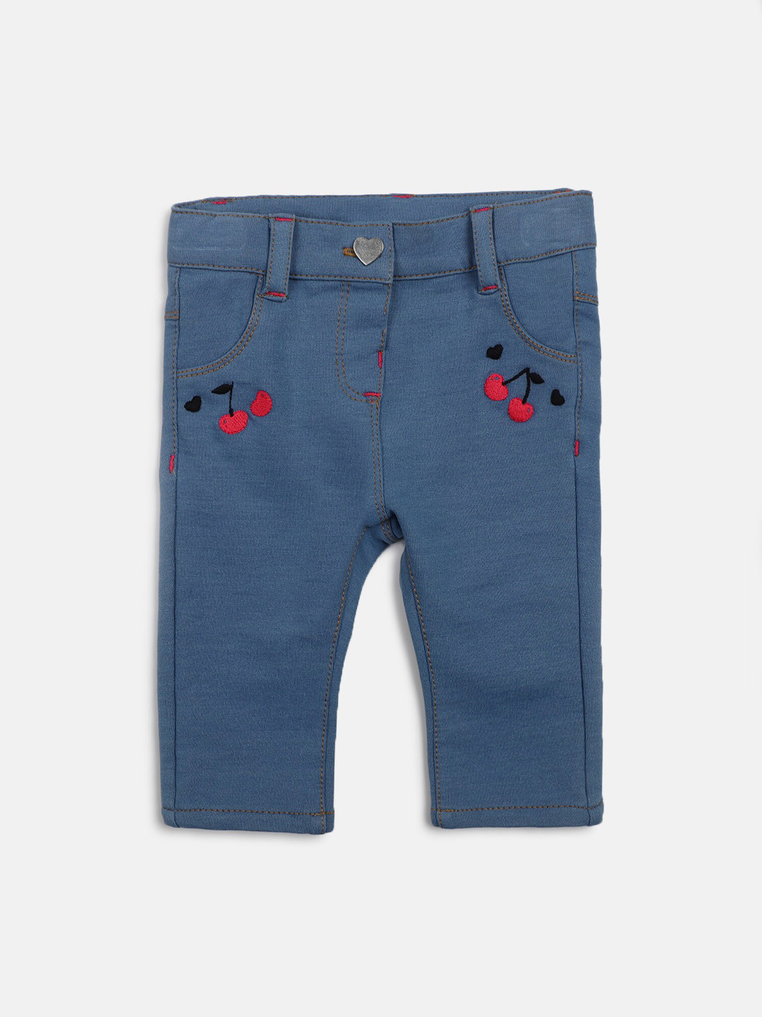 

Chicco Girls Embroidered Stretchable Jeans, Blue
