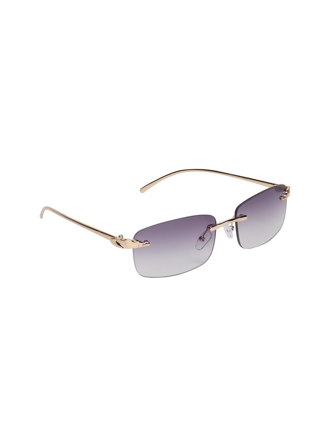 

Swiss Design Rimless Rectangle Sunglasses with UV Protected Lens- SDSG-98011-01, Grey