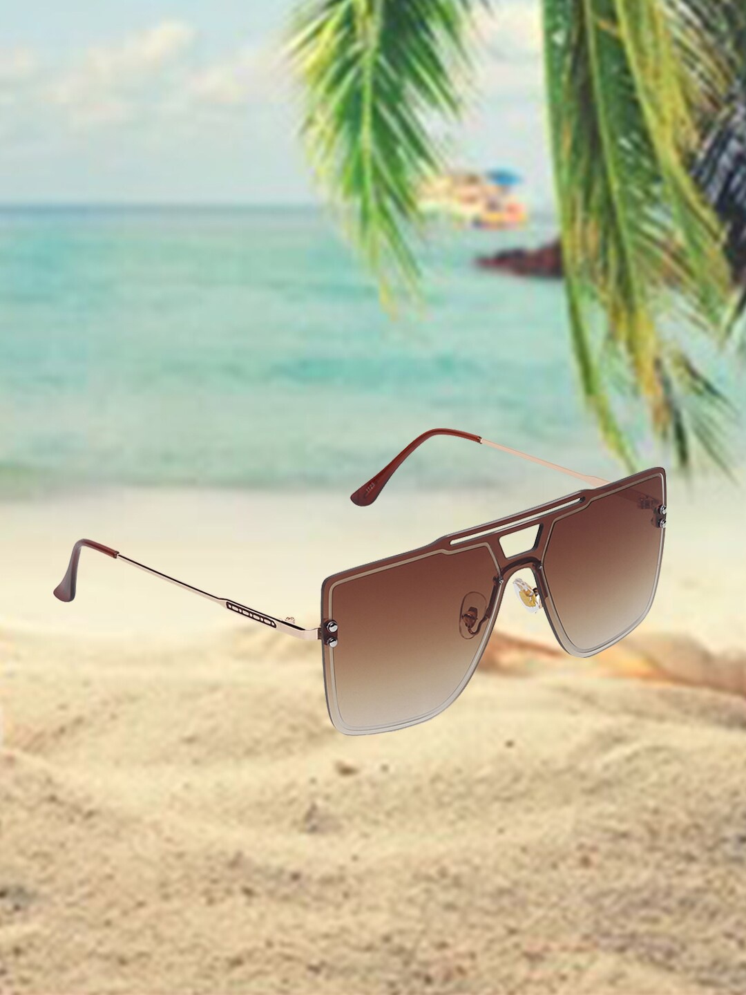 

Swiss Design Square Sunglasses With UV Protected Lens SDSG-1125-02, Brown