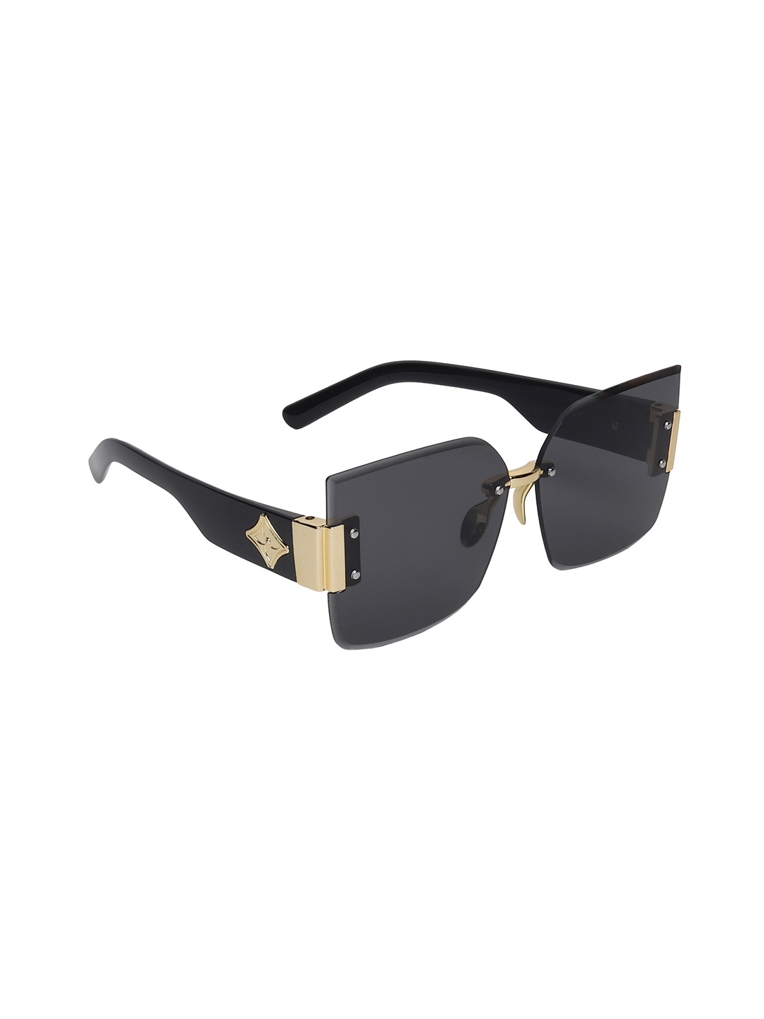 

Swiss Design Rimless Square Sunglasses with UV Protected Lens- SDSG-610-08, Black