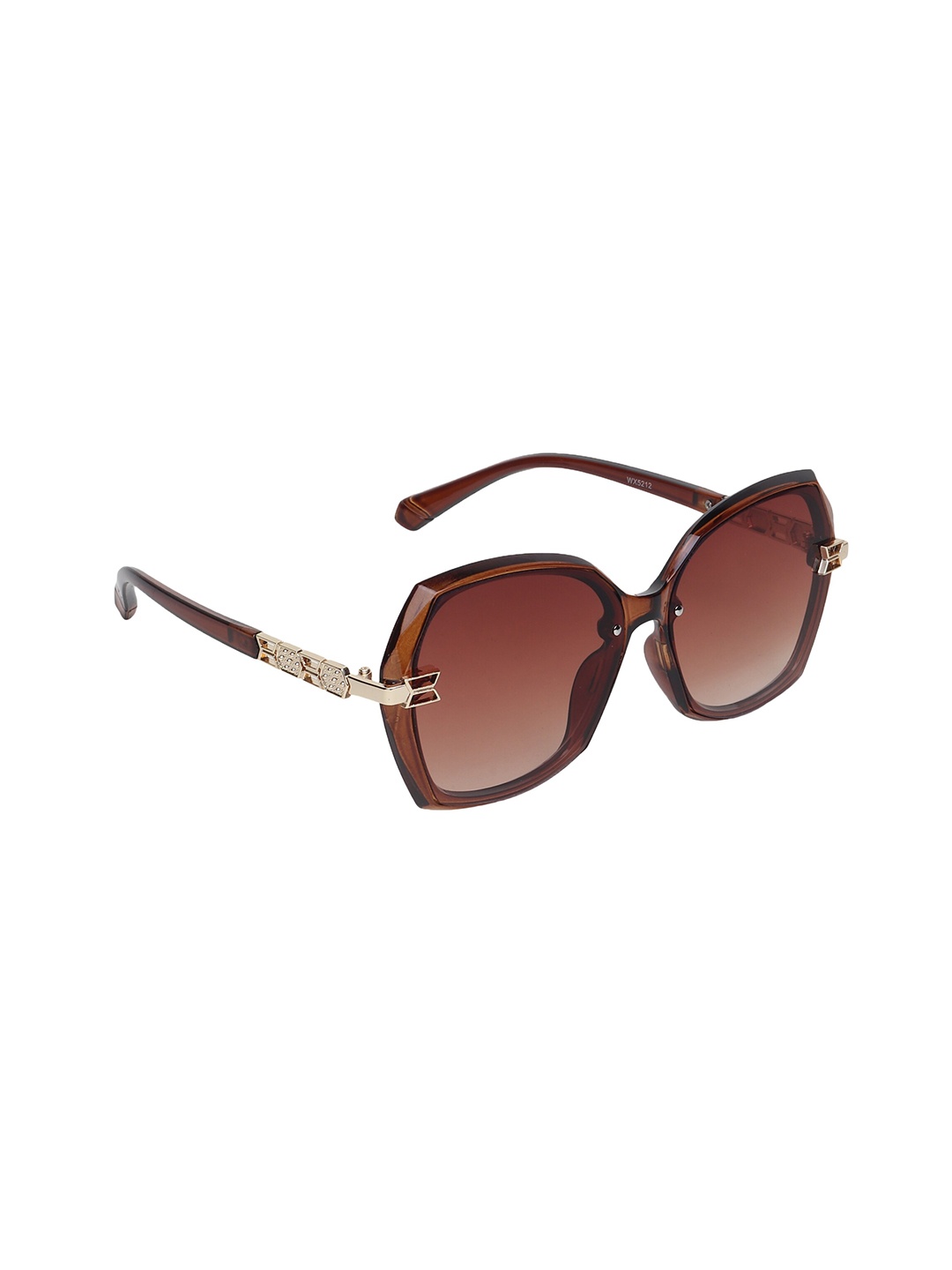 

Swiss Design Unisex Brown Lens & Black Browline Sunglasses with UV Protected Lens