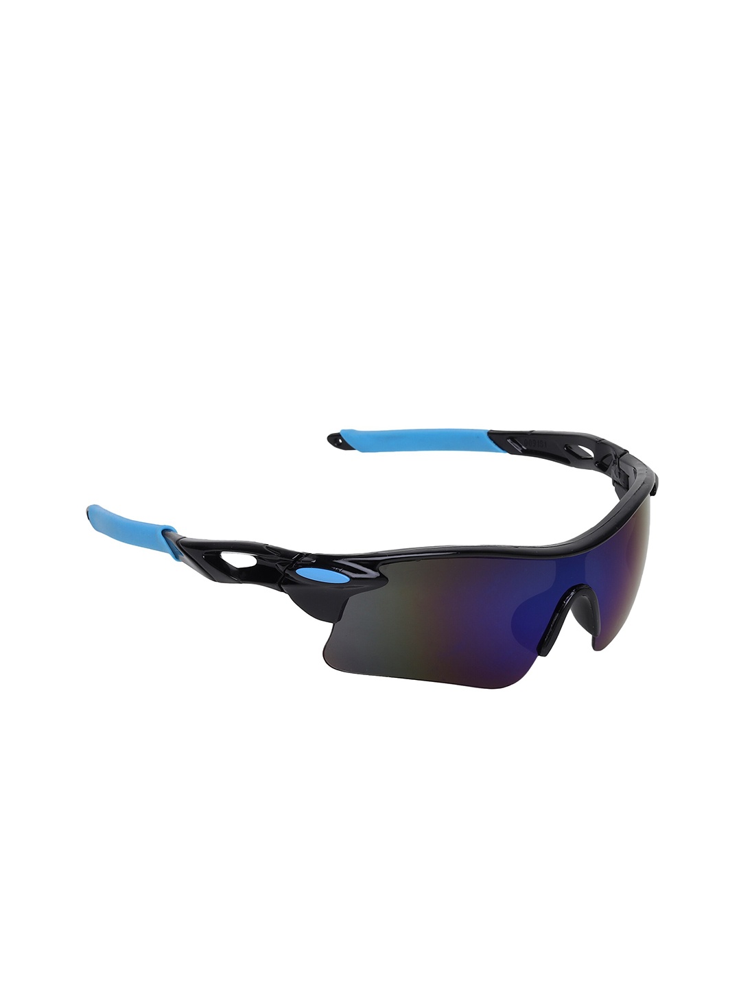 

Swiss Design Half Rim Sports Sunglasses with UV Protected Lens- SDSG-9181-10, Blue