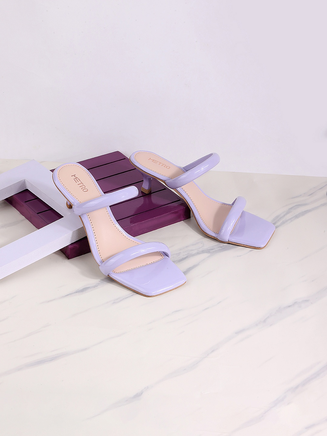 

Metro Open Toe Kitten Heels, Purple