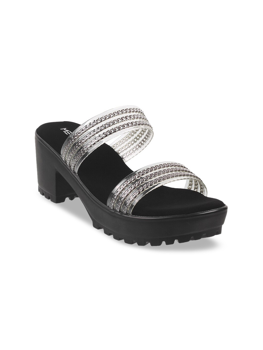 

Metro Open-Toe Embellished Block Heels, Black