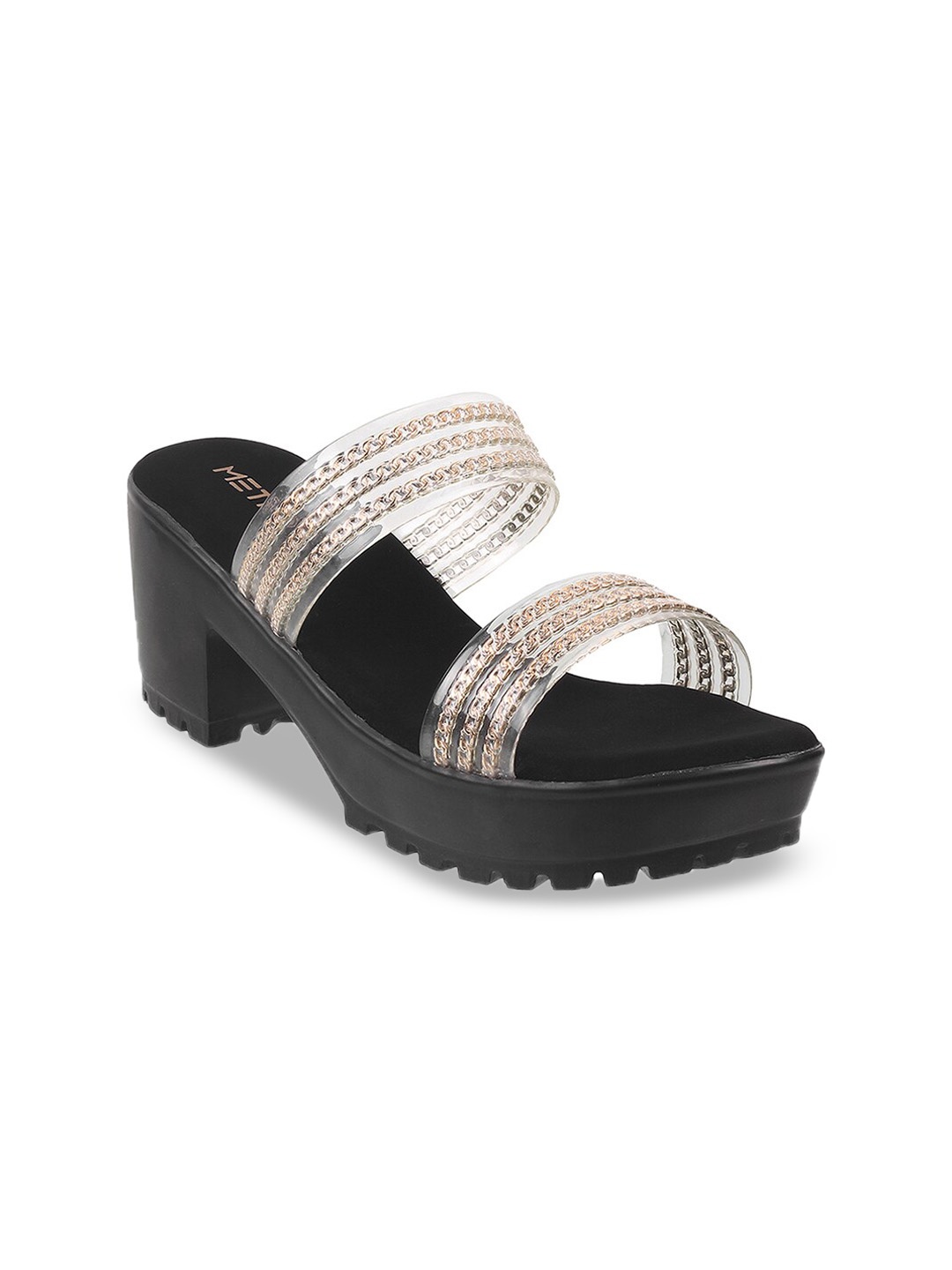 

Metro Open Back Platform Heels, Gold